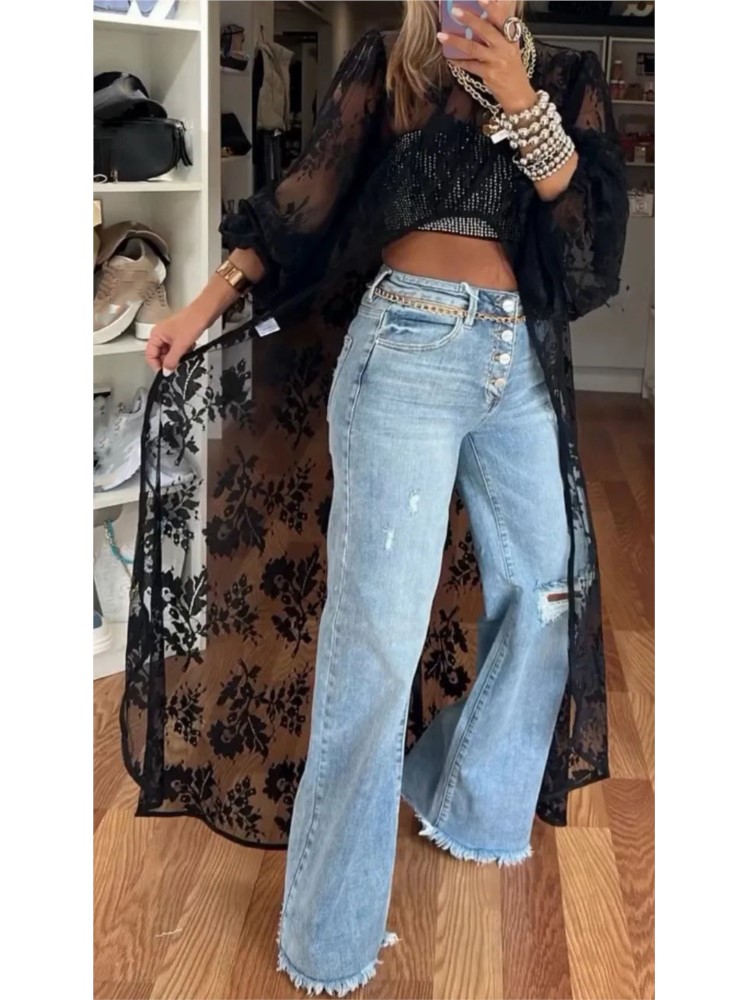 Summer Clothing Holiday - Lady Fashion Lace Shirt Top Casual