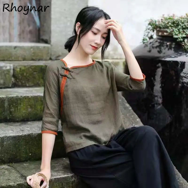 Summer Clothing Holiday - T-shirts Women Chinese Style Elegant Soft