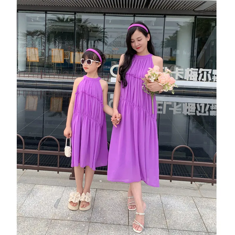 Summer Clothing Looks - Vacation Look Mom and Daughter Purple