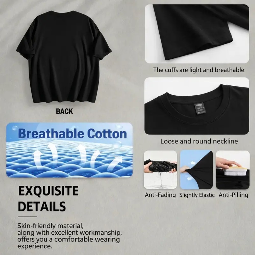 Men's Cotton Round Neck Short- - Summer Clothing Gifts 评论和价格