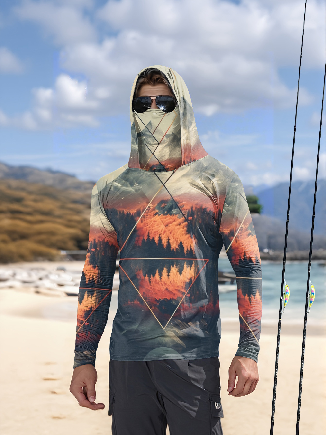 Outdoor Men's Fishing Hoodie B - Summer Outdoor Clothing 评论和价格