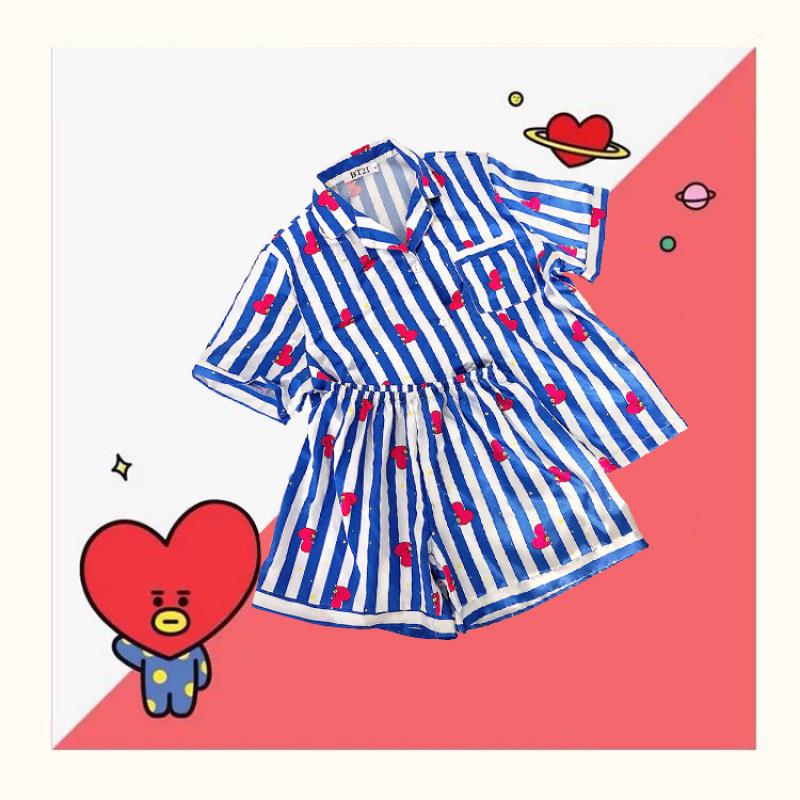 Anime Cartoon Bts Women's Paja - Summer Clothing Gifts 评论和价格