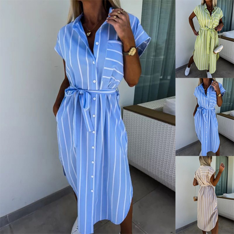 Short Sleeve Striped Shirt Dre - Summer Clothing Looks 评论和价格
