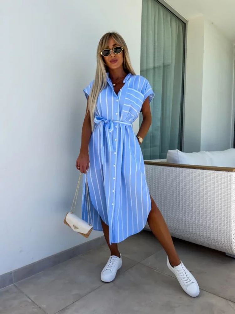 Short Sleeve Striped Shirt Dre - Summer Clothing Looks 评论和价格