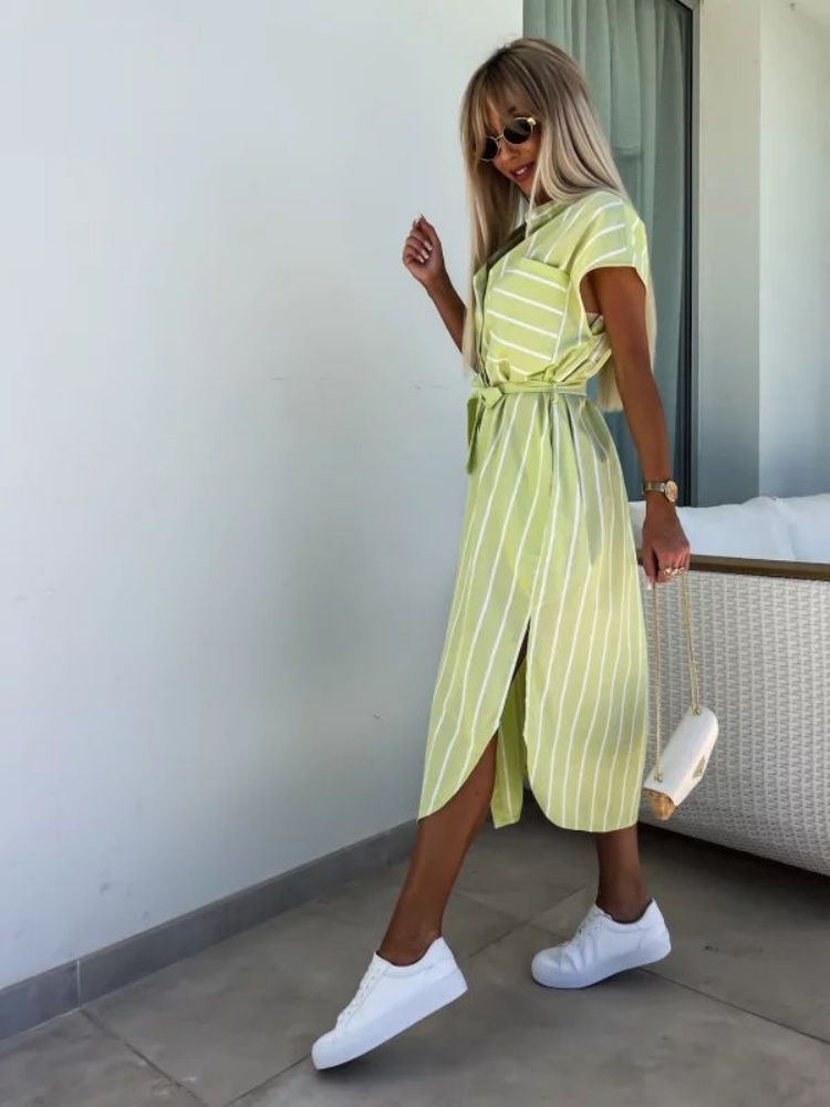 Short Sleeve Striped Shirt Dre - Summer Clothing Looks 评论和价格