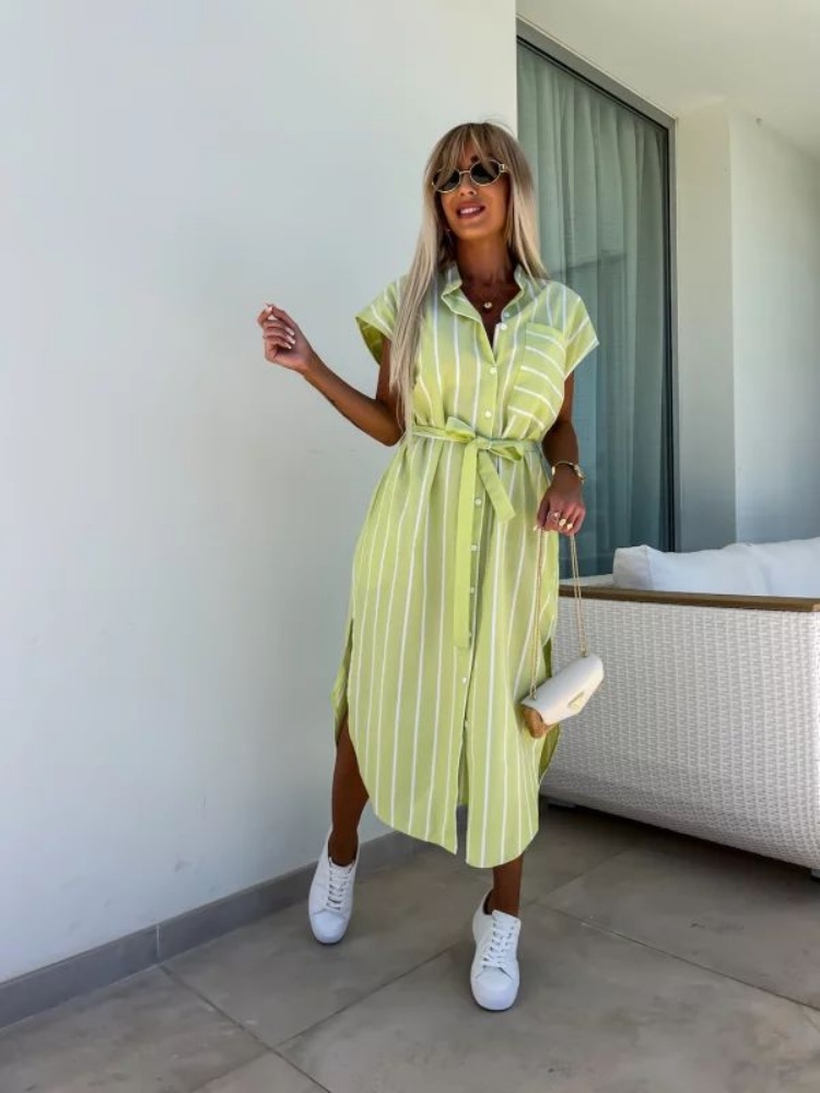 Short Sleeve Striped Shirt Dre - Summer Clothing Looks 评论和价格