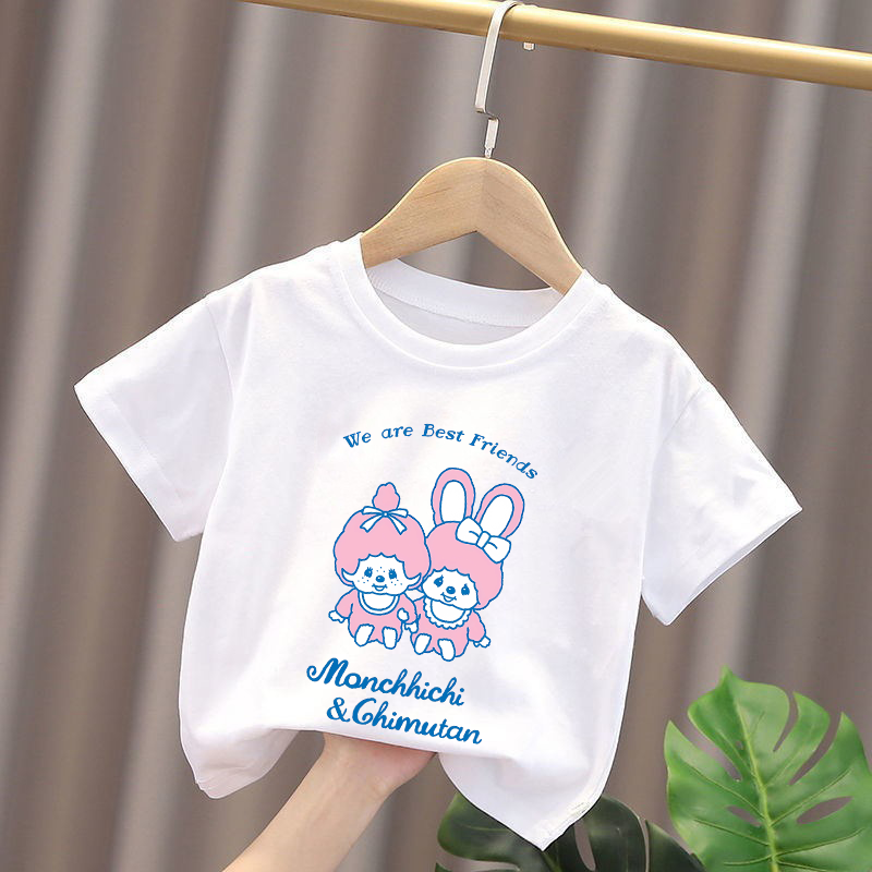 Monchhichi Kids T-shirts Anime - Summer Clothing Gifts 评论和价格