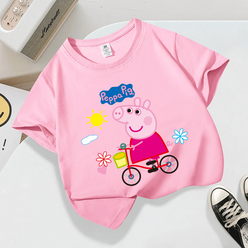 Peppas Pig Series T-shirt Shor - Summer Clothing Gifts 评论和价格