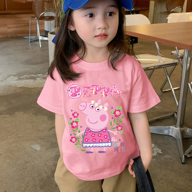 Peppas Pig Series T-shirt Shor - Summer Clothing Gifts 评论和价格