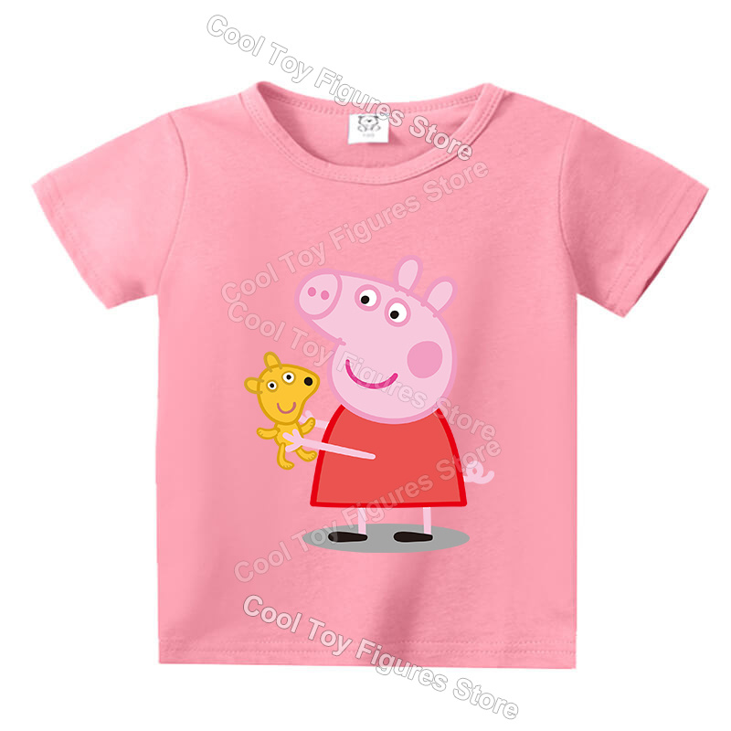 Peppas Pig Series T-shirt Shor - Summer Clothing Gifts 评论和价格