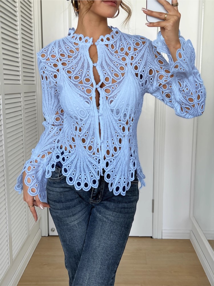 White Lace Shirt For Women Fas - Summer Clothing Holiday 评论和价格
