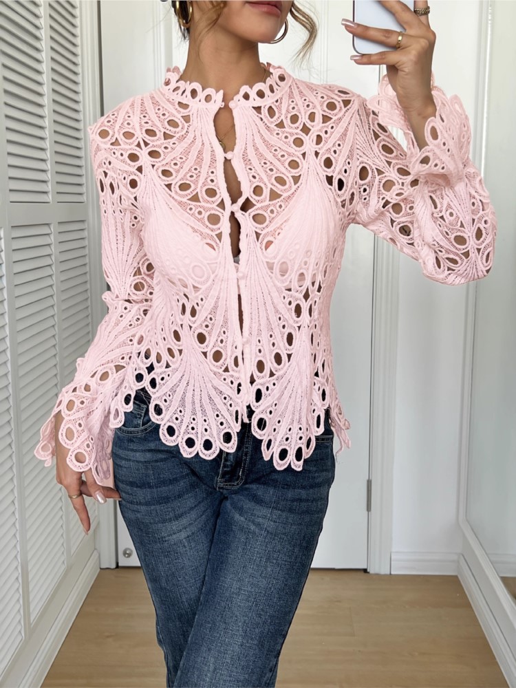 White Lace Shirt For Women Fas - Summer Clothing Holiday 评论和价格