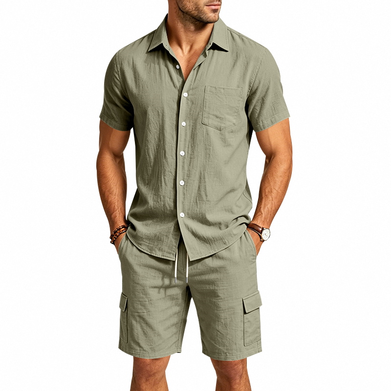 Men Summer American Linen Two  - Summer Outdoor Clothing 评论和价格
